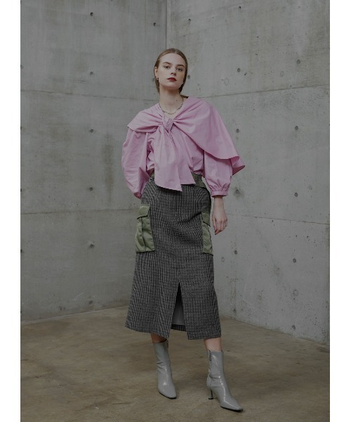 コエル ブラウス ケープ風アシメブラウス レディース 182303011 ピンク F : [コエル] ブラウス ケープ風アシメブラウス レディース