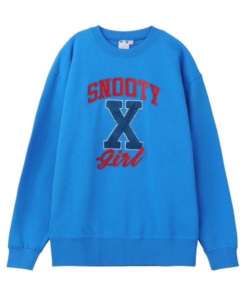 X-girl（エックスガール）の「SNOOTY CREW SWEAT TOP（スウェット・レディース・ホワイト/ブラック/ブルー・M/S/XL/L）」の14枚目の写真