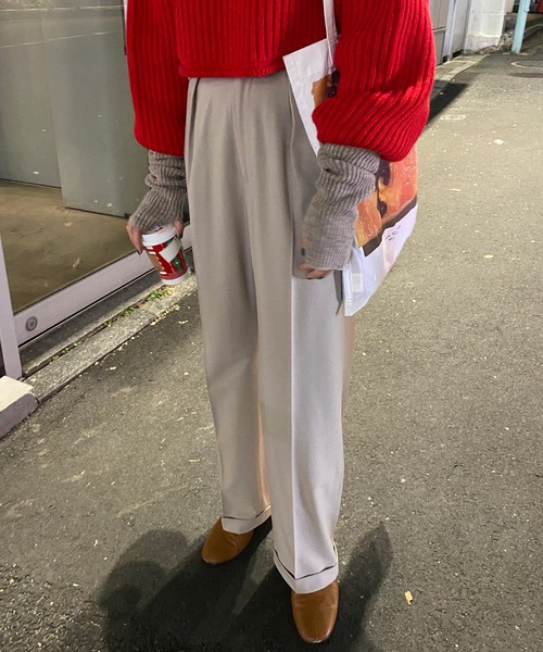 SHENERY（シーナリー）の「センタープレスタックパンツ（その他パンツ・レディース・ブラウン/グレー/ピンク/ベージュ・38/36）」の3枚目の写真