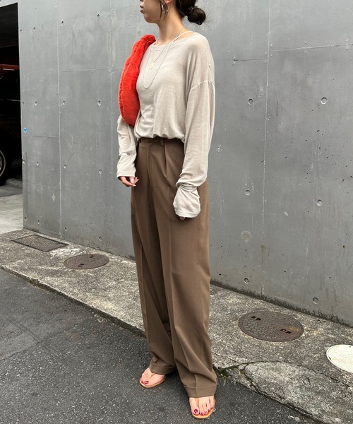 SHENERY（シーナリー）の「センタープレスタックパンツ（その他パンツ・レディース・ブラウン/グレー/ピンク/ベージュ・38/36）」の19枚目の写真