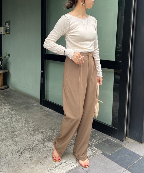 SHENERY（シーナリー）の「センタープレスタックパンツ（その他パンツ・レディース・ブラウン/グレー/ピンク/ベージュ・38/36）」の11枚目の写真