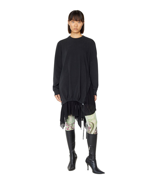 DIESEL ワンピース ドレス ディーゼル レイヤード スウェット DIESEL（ディーゼル）の「レディース ワンピース スウェット