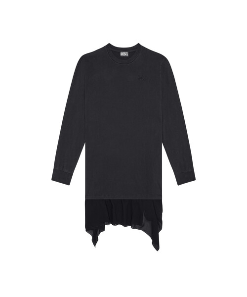 DIESEL ワンピース ドレス ディーゼル レイヤード スウェット DIESEL（ディーゼル）の「レディース ワンピース スウェット