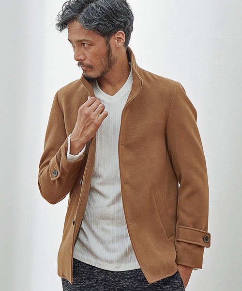 UNION STATION（ユニオンステーション）の「【EFFORTLESS】中空糸メルトンスタンドカラーブルゾン（ピーコート・メンズ・ライトグレー/キャメル/ブラック/グレー系その他/ブラック系その他・M/L/LL）」の5枚目の写真