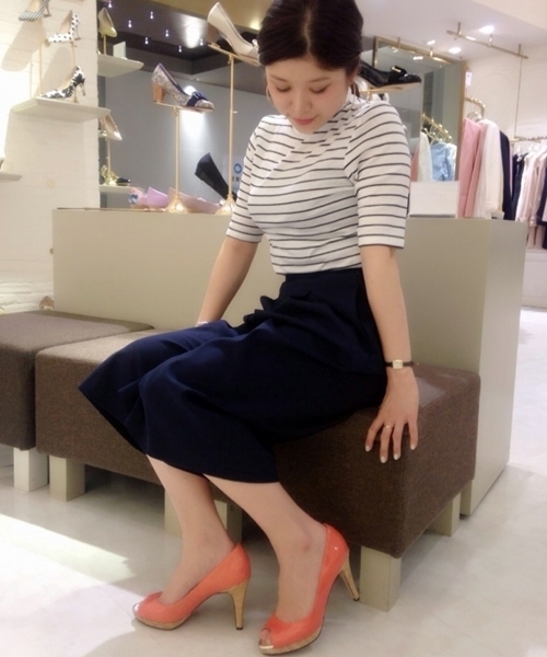 LE TALON（ルタロン）の「◇9.5cmプラットオープントゥ（パンプス・レディース・ブラック/ベージュ/オレンジ・36.5/35.5/38/36/37/37.5/35）」の15枚目の写真