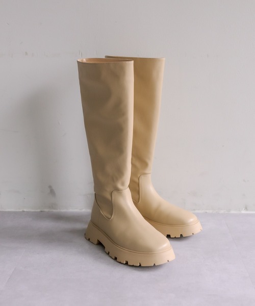 mystic（ミスティック）の「ボリュームソールロングブーツ（ブーツ・レディース・ベージュ/オリーブ・36/37/38）」の5枚目の写真