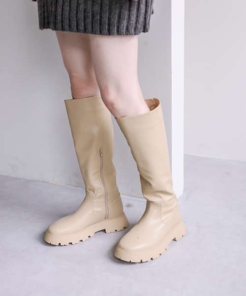 mystic（ミスティック）の「ボリュームソールロングブーツ（ブーツ・レディース・ベージュ/オリーブ・36/37/38）」の10枚目の写真
