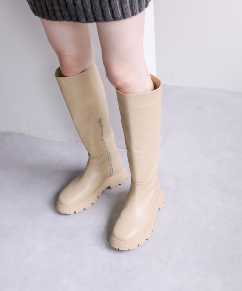 mystic（ミスティック）の「ボリュームソールロングブーツ（ブーツ・レディース・ベージュ/オリーブ・36/37/38）」の8枚目の写真