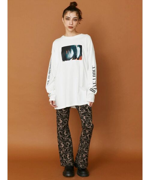 EVRIS(エヴリス)の「HANG LOOSE ロンT(Tシャツ/カットソー・レディース・ホワイト/ブラック・FREE)」の5枚目の写真
