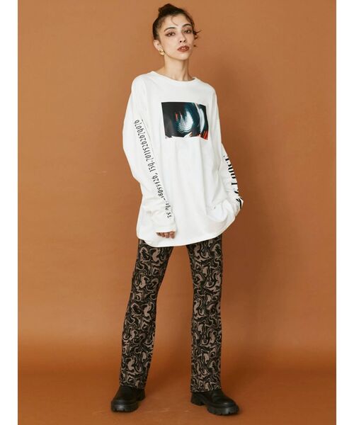 EVRIS(エヴリス)の「HANG LOOSE ロンT(Tシャツ/カットソー・レディース・ホワイト/ブラック・FREE)」の6枚目の写真