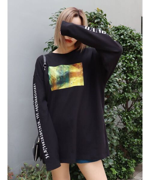 EVRIS(エヴリス)の「HANG LOOSE ロンT(Tシャツ/カットソー・レディース・ホワイト/ブラック・FREE)」の8枚目の写真