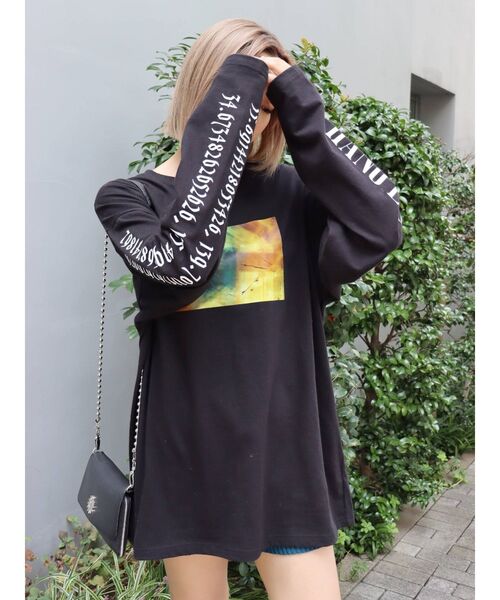 EVRIS(エヴリス)の「HANG LOOSE ロンT(Tシャツ/カットソー・レディース・ホワイト/ブラック・FREE)」の9枚目の写真