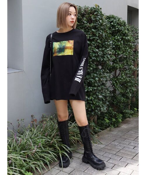 EVRIS(エヴリス)の「HANG LOOSE ロンT(Tシャツ/カットソー・レディース・ホワイト/ブラック・FREE)」の10枚目の写真