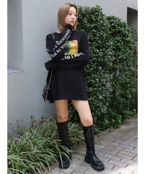 EVRIS(エヴリス)の「HANG LOOSE ロンT(Tシャツ/カットソー・レディース・ホワイト/ブラック・FREE)」の11枚目の写真