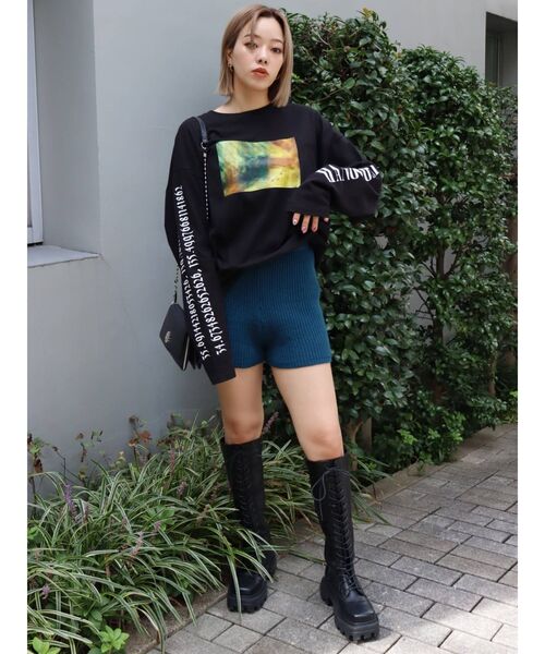 EVRIS(エヴリス)の「HANG LOOSE ロンT(Tシャツ/カットソー・レディース・ホワイト/ブラック・FREE)」の12枚目の写真