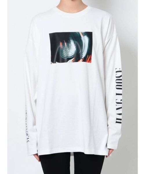 EVRIS(エヴリス)の「HANG LOOSE ロンT(Tシャツ/カットソー・レディース・ホワイト/ブラック・FREE)」の13枚目の写真