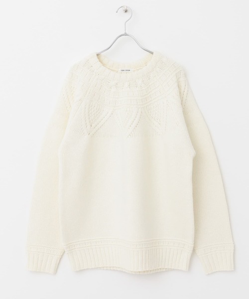 FORK&SPOON(フォークアンドスプーン)の「FORK&SPOON 求心クルーネックニット(ニット/セーター・メンズ・グレー系その他/オフホワイト・4/5)」の22枚目の写真