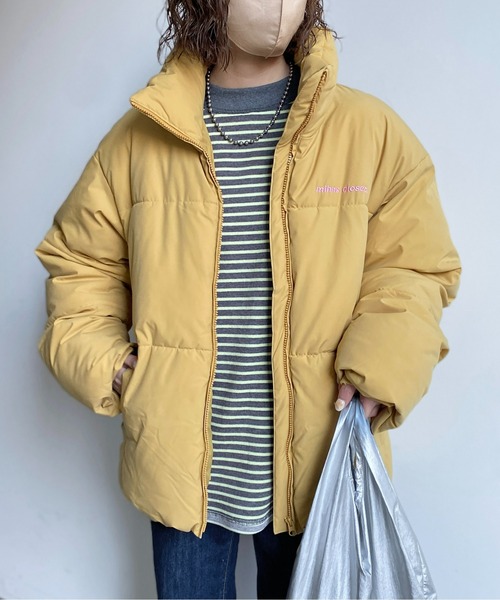 CPCM（シーピーシーエム）の「胸刺繍ボリューム中綿ブルゾン（ダウンジャケット/コート・レディース・ライトグレー/ブラック/マスタード・MEDIUM/LARGE）」の3枚目の写真