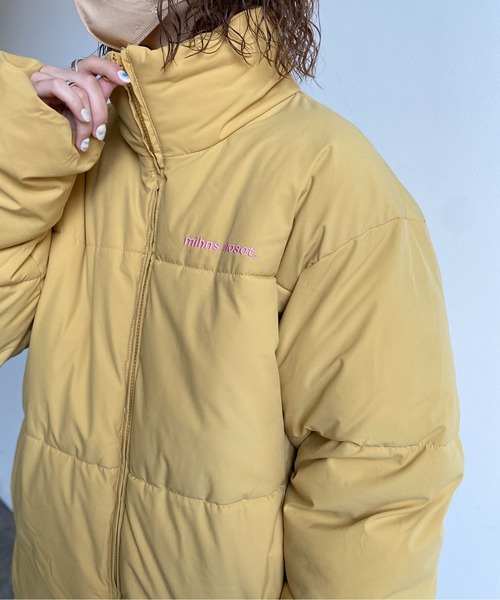 CPCM（シーピーシーエム）の「胸刺繍ボリューム中綿ブルゾン（ダウンジャケット/コート・レディース・ライトグレー/ブラック/マスタード・MEDIUM/LARGE）」の6枚目の写真