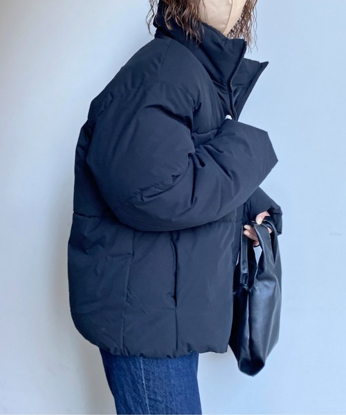 CPCM（シーピーシーエム）の「胸刺繍ボリューム中綿ブルゾン（ダウンジャケット/コート・レディース・ライトグレー/ブラック/マスタード・MEDIUM/LARGE）」の12枚目の写真