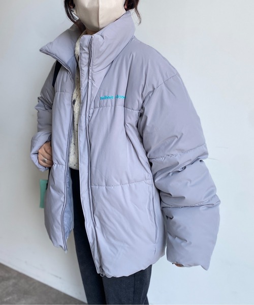 CPCM（シーピーシーエム）の「胸刺繍ボリューム中綿ブルゾン（ダウンジャケット/コート・レディース・ライトグレー/ブラック/マスタード・MEDIUM/LARGE）」の15枚目の写真