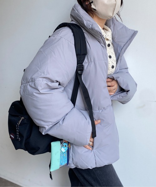 CPCM（シーピーシーエム）の「胸刺繍ボリューム中綿ブルゾン（ダウンジャケット/コート・レディース・ライトグレー/ブラック/マスタード・MEDIUM/LARGE）」の18枚目の写真