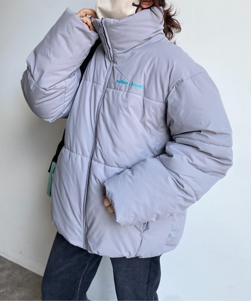 CPCM（シーピーシーエム）の「胸刺繍ボリューム中綿ブルゾン（ダウンジャケット/コート・レディース・ライトグレー/ブラック/マスタード・MEDIUM/LARGE）」の21枚目の写真