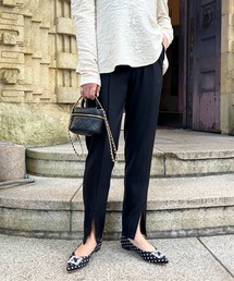 prose verse | 【バックウエストゴム仕様】ハイウエストスリットペンシルパンツ(スラックス)