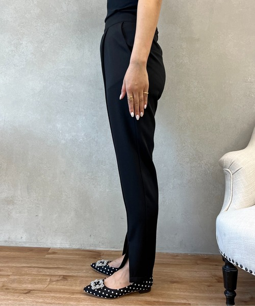 prose verse（プロズヴェール）の「【バックウエストゴム仕様】ハイウエストスリットペンシルパンツ（スラックス・レディース・ブラック・MEDIUM/LARGE/SMALL）」の9枚目の写真