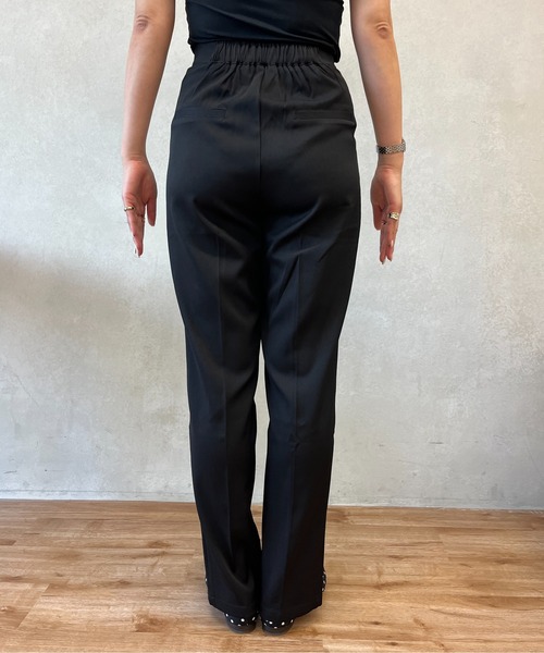 prose verse（プロズヴェール）の「【バックウエストゴム仕様】ハイウエストスリットペンシルパンツ（スラックス・レディース・ブラック・MEDIUM/LARGE/SMALL）」の3枚目の写真