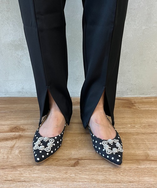 prose verse（プロズヴェール）の「【バックウエストゴム仕様】ハイウエストスリットペンシルパンツ（スラックス・レディース・ブラック・MEDIUM/LARGE/SMALL）」の13枚目の写真