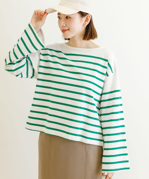 Healthknit（ヘルスニット）の「『別注』Healthknit×URBAN RESEARCH　パネルボーダートップス（Tシャツ/カットソー・レディース・ブルー/ピンク/グリーン/オレンジ・-）」の2枚目の写真