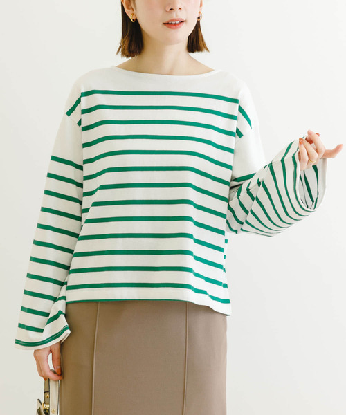 Healthknit（ヘルスニット）の「『別注』Healthknit×URBAN RESEARCH　パネルボーダートップス（Tシャツ/カットソー・レディース・ブルー/ピンク/グリーン/オレンジ・-）」の7枚目の写真