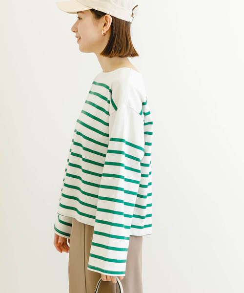 Healthknit（ヘルスニット）の「『別注』Healthknit×URBAN RESEARCH　パネルボーダートップス（Tシャツ/カットソー・レディース・ブルー/ピンク/グリーン/オレンジ・-）」の9枚目の写真