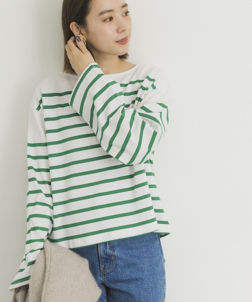 Healthknit（ヘルスニット）の「『別注』Healthknit×URBAN RESEARCH　パネルボーダートップス（Tシャツ/カットソー・レディース・ブルー/ピンク/グリーン/オレンジ・-）」の15枚目の写真