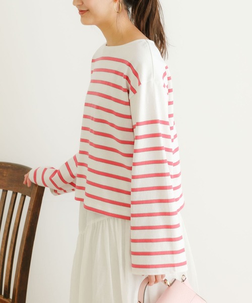 Healthknit（ヘルスニット）の「『別注』Healthknit×URBAN RESEARCH　パネルボーダートップス（Tシャツ/カットソー・レディース・ブルー/ピンク/グリーン/オレンジ・-）」の19枚目の写真