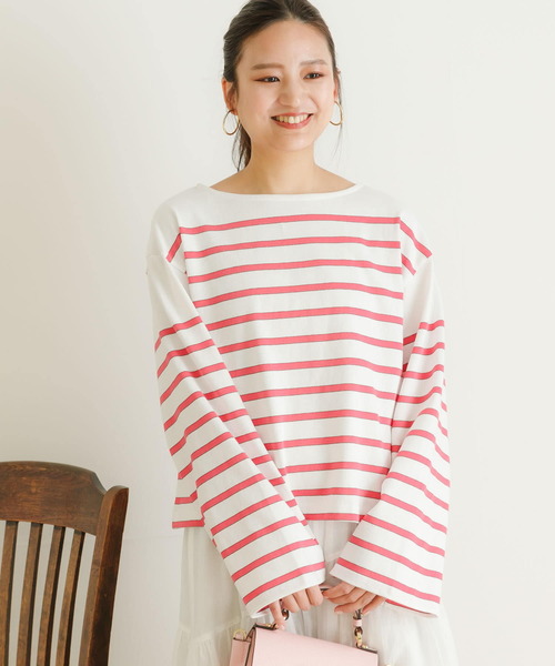 Healthknit（ヘルスニット）の「『別注』Healthknit×URBAN RESEARCH　パネルボーダートップス（Tシャツ/カットソー・レディース・ブルー/ピンク/グリーン/オレンジ・-）」の20枚目の写真