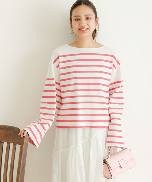 Healthknit（ヘルスニット）の「『別注』Healthknit×URBAN RESEARCH　パネルボーダートップス（Tシャツ/カットソー・レディース・ブルー/ピンク/グリーン/オレンジ・-）」の22枚目の写真