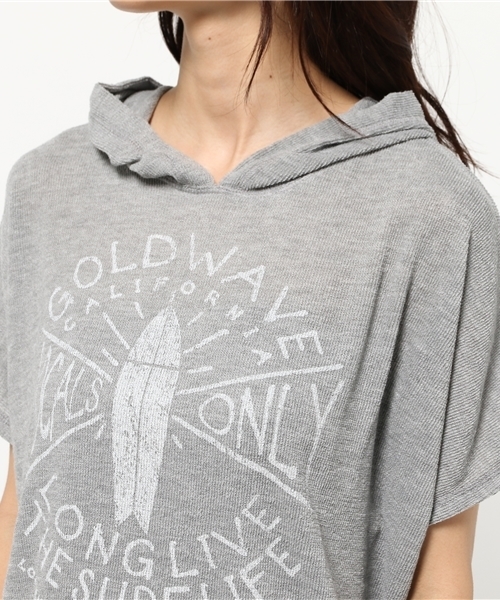 AZUL by moussy（アズールバイマウジー）の「32/-TR変形天竺ドルマンフーディPO（Tシャツ/カットソー・レディース・オフホワイト/トップグレー/ネイビー・SMALL/MEDIUM）」の8枚目の写真