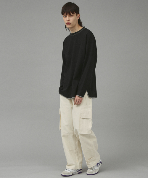 UNIVERSAL OVERALL（ユニバーサルオーバーオール）の「【UNIVERSAL OVERALL / ユニバーサル オーバーオール】ルーズフィット サーマル パックTシャツ（Tシャツ/カットソー・メンズ・ホワイト/ブラック/ホワイト系その他/ブラック系その他/ホワイト系その他2/ブラック系その他2・M/L/XL）」の9枚目の写真