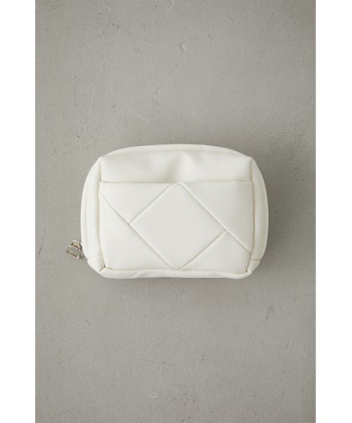 AZUL by moussy(アズールバイマウジー)の「QUILTING MINI SQUARE POUCH/キルティングミニスクエアポーチ(ポーチ・レディース・ライトブルー/ブラック/イエロー/オレンジ/アイボリー・FREE)」の2枚目の写真