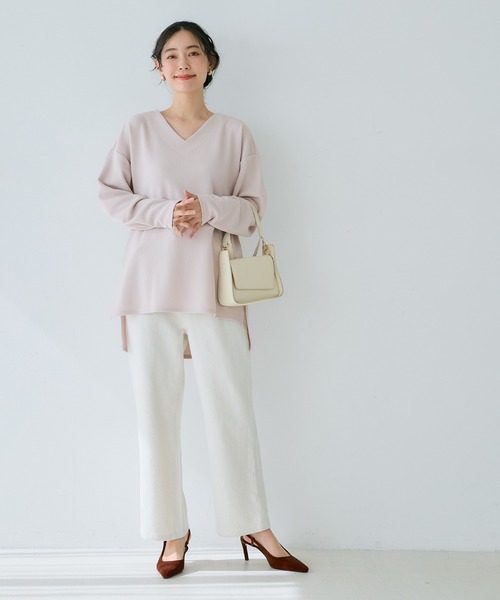 coca（coca）（コカ）の「エンボスVネックプルオーバー（Tシャツ/カットソー・レディース・ライトグレー/ブラック/ライトベージュ・M/L/S）」の18枚目の写真