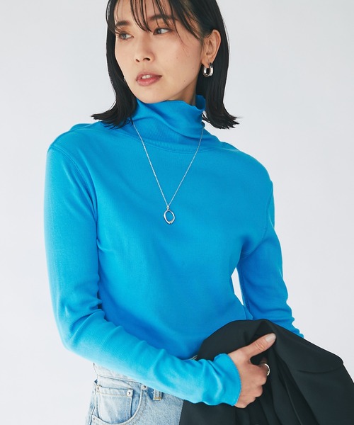 earthy(アーシー)の「earthy_/オーガニックコットンテレコタートル(Tシャツ/カットソー・レディース・ホワイト/ブラック/ブルー・FREE)」の3枚目の写真
