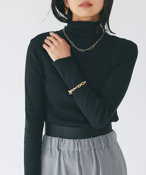 earthy(アーシー)の「earthy_/オーガニックコットンテレコタートル(Tシャツ/カットソー・レディース・ホワイト/ブラック/ブルー・FREE)」の2枚目の写真
