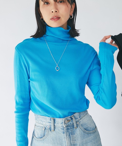 earthy(アーシー)の「earthy_/オーガニックコットンテレコタートル(Tシャツ/カットソー・レディース・ホワイト/ブラック/ブルー・FREE)」の4枚目の写真