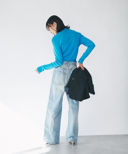 earthy(アーシー)の「earthy_/オーガニックコットンテレコタートル(Tシャツ/カットソー・レディース・ホワイト/ブラック/ブルー・FREE)」の15枚目の写真