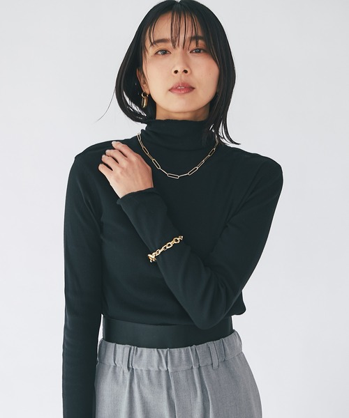 earthy(アーシー)の「earthy_/オーガニックコットンテレコタートル(Tシャツ/カットソー・レディース・ホワイト/ブラック/ブルー・FREE)」の7枚目の写真