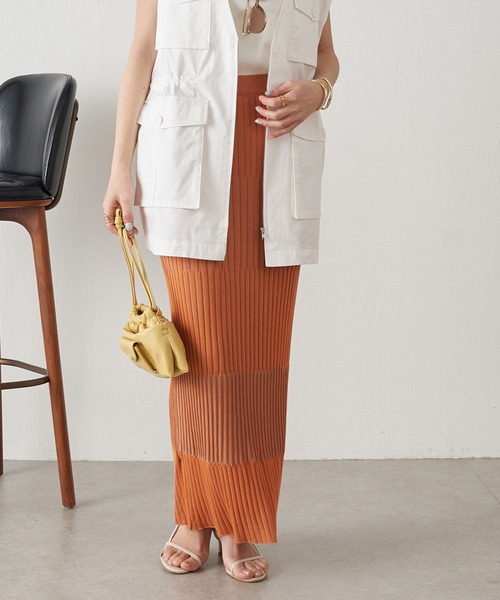 【OT】ボーダーリブタイトスカート