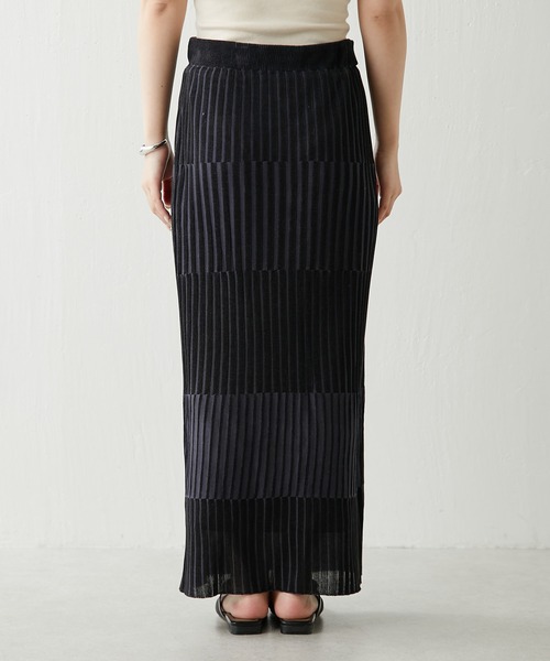 【OT】ボーダーリブタイトスカート