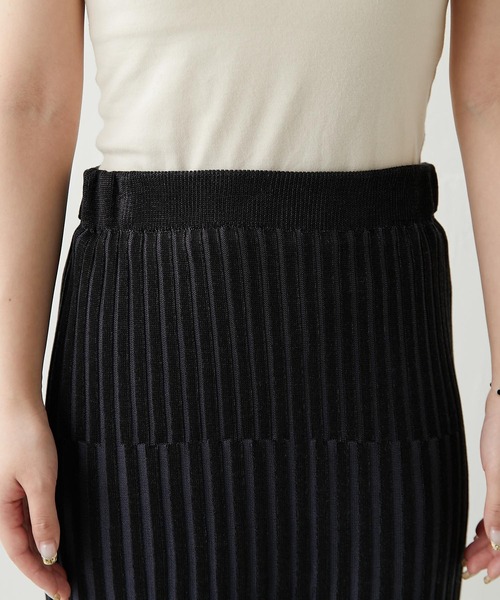 【OT】ボーダーリブタイトスカート